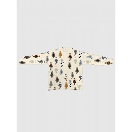 [Playful Design] Plus Size - Women's Lightweight Sweater Jacket - Pastel Pink With Black & White Animal Print, Button-Front Closure, Non-Bulky Long Sleeve Cardigan For Fall/Winter, Everyday & Formal Outfits - Position BK 052032, Fall Fashion, Playful Design, Comfortable Fit, Stylish Outerwear, Fashion Lovers, Cat Cardigan/Sweater For Women, Cardigan For Curvy Women, Curve Cat Print, Cardigans Women Good Quality, Vest Woman Large Size With Sleeve