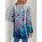 Plus Size - Plus Size Women'S Floral Print Long Sleeve Cardigan - Oversized Coat with Vibrant Multicolor Flower Pattern, Soft Warm Winter Sweater for Casual Commuting, Outings & Parties, Versatile Layering Piece (No Collar Design