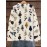Plus Size - Women'S Cardigan Long Sleeved Jacket Sweater Women'S Casual Cat Print Cardigan- Long Sleeve Round Neck Button Open Front Sweater, Machine Washable Spring And Autumn Layering Top, Durable Shirt
