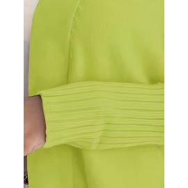 Elegant Oversized Long Sleeve Cardigan for Women - Solid Color, Medium Stretch, with Pockets, Fall/Winter Fashion, Plus Size, Pink