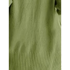 Elegant Oversized Long Sleeve Cardigan for Women - Solid Color, Medium Stretch, with Pockets, Fall/Winter Fashion, Plus Size, Pink