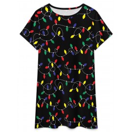 Women'S 3D Printing Christmas Snowman Golden Fireworks Print Sleeveless Dress | Peplum Style with Pockets, Bandeau Collar, Perfect for All Seasons