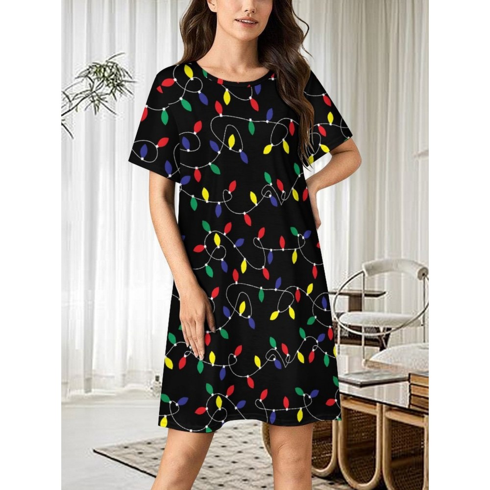 Women'S 3D Printing Christmas Snowman Golden Fireworks Print Sleeveless Dress | Peplum Style with Pockets, Bandeau Collar, Perfect for All Seasons