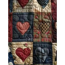 Women's Soft Patchwork Sweater Jacket with Heart & Plaid Print - Winter Warm Coat, Belt-Free Waist Tie, Layered Collar & Round Neck, Machine Washable Long Sleeve Blazer (Brown/Black/Red/Beige/Grey/White/Blue/Pink) - Layered Over Dresses