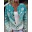 Women's Plus Size 0XL-6XL Turquoise & White Snowflake Button-Front Cardigan Sweater Coat - Soft Winter Jacket with Lace Collar, Cozy Loose Fit Christmas Party Outfits, New Year's Eve Holiday Dresses