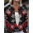 Women's Plus Size Red Black White Plaid Snowflake Cardigan - Faux Sweater Jacket with Golden-Tone Buttons, Winter Warm Coat for Christmas Parties, Layering Piece (Machine Washable) - All-Season Outerwear (Casual to Dressy)