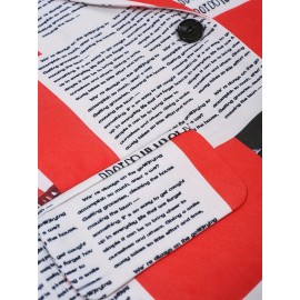 [Elegant Casual Cardigan] Women's Newspaper Print Long Sleeve Lapel Suit with Lining, Elegant Casual Vacation Business Professional Cardigan Jacket, Suitable for All Seasons