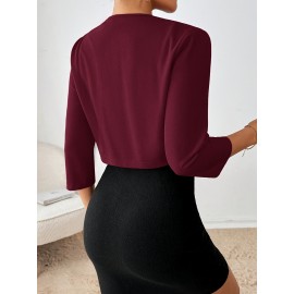 Women'S Stylish Pleated Collar Blazer